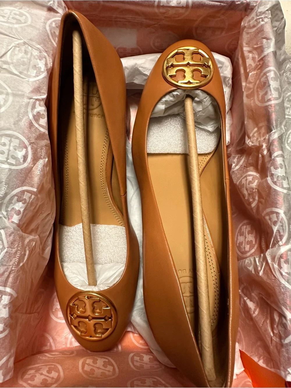 Tory Burch Chelsea 50MM Tan Napa Leather Pump Women's  NEW